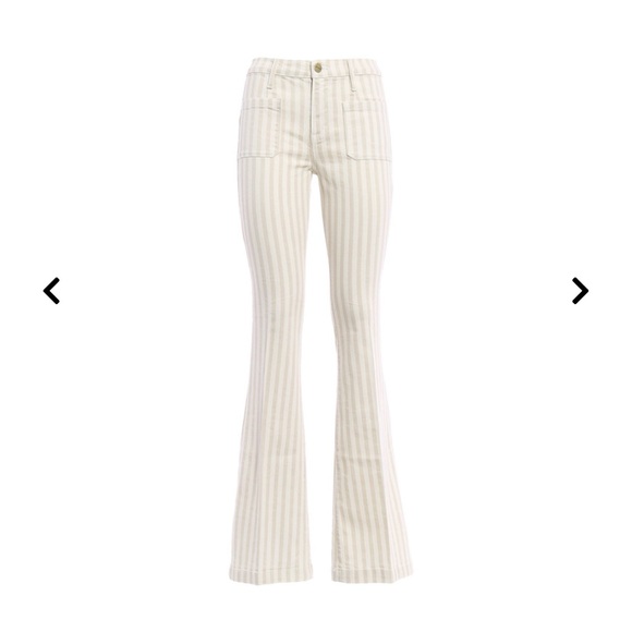 FRAME le Bardot flare in cream stripe - Picture 1 of 1